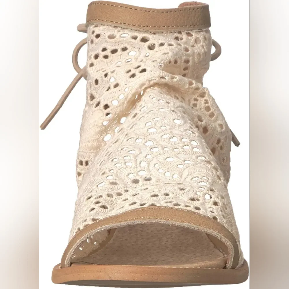 Musse & Cloud Ainee Eyelet/leather Lace-Up Back Sandals Size 8 LNIB